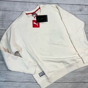 PUMA x Adriana Lima NWT Women's Crewneck Terry Sweatshirt Cream Size Small